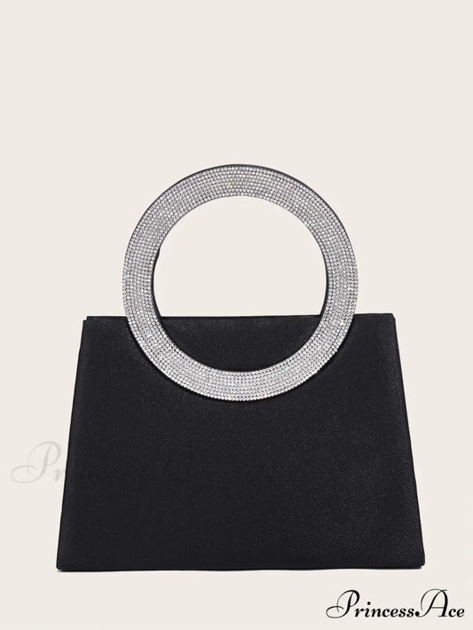 Stylish Opulent Deluxe Clutch Evening Party Banquet Shoulder Bag BLACK clutchbag-250126