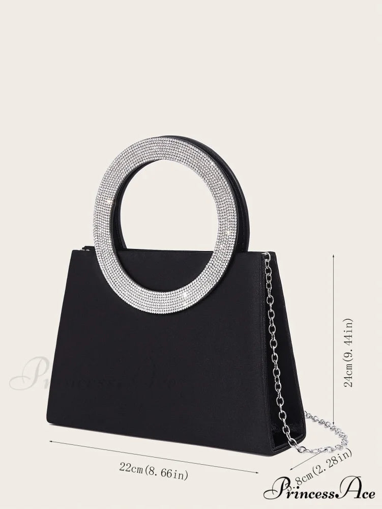 Stylish Opulent Deluxe Clutch Evening Party Banquet Shoulder Bag BLACK clutchbag-250126