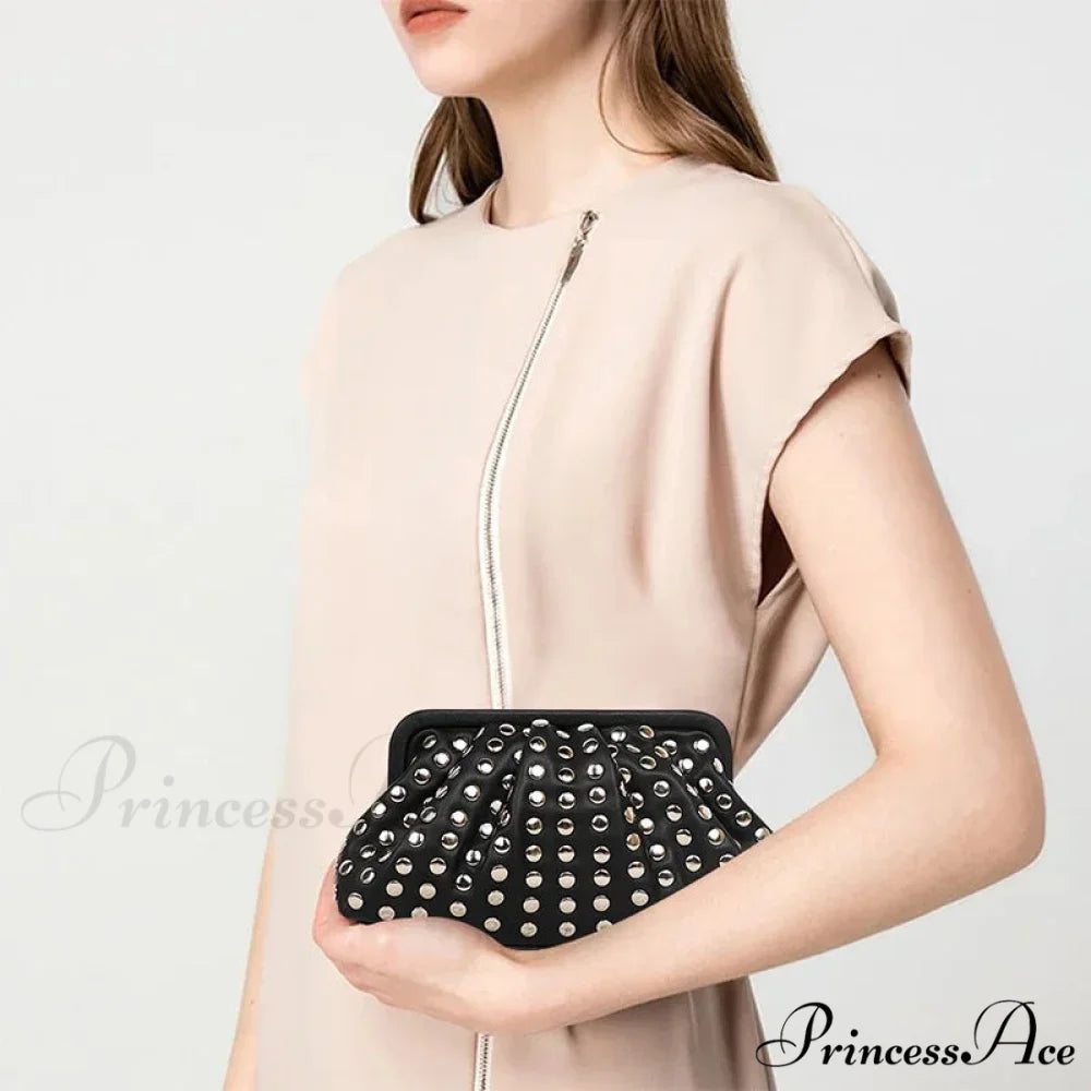 Stylish Rivets Dark Clutch Wristlet wristlet-250126
