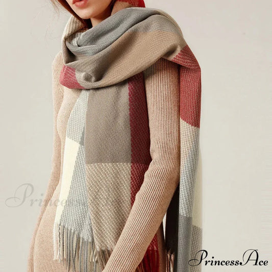 Stylish Tartan Cashmere Winter Scarf scarf-241228