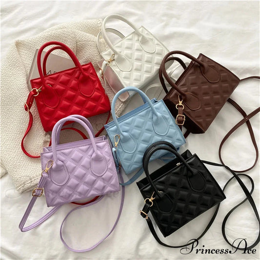 Stylish Vintage Faux Leather Petite Square Crossbody Purse handbag-250126