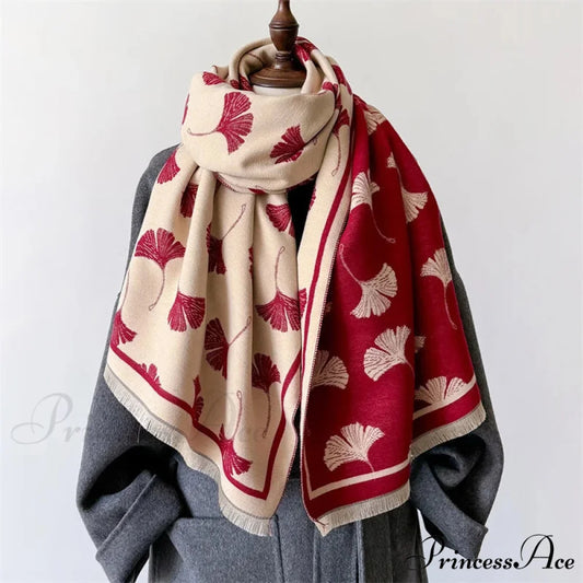 Stylish Winter Cozy Cashmere Scarf red scarf-241228