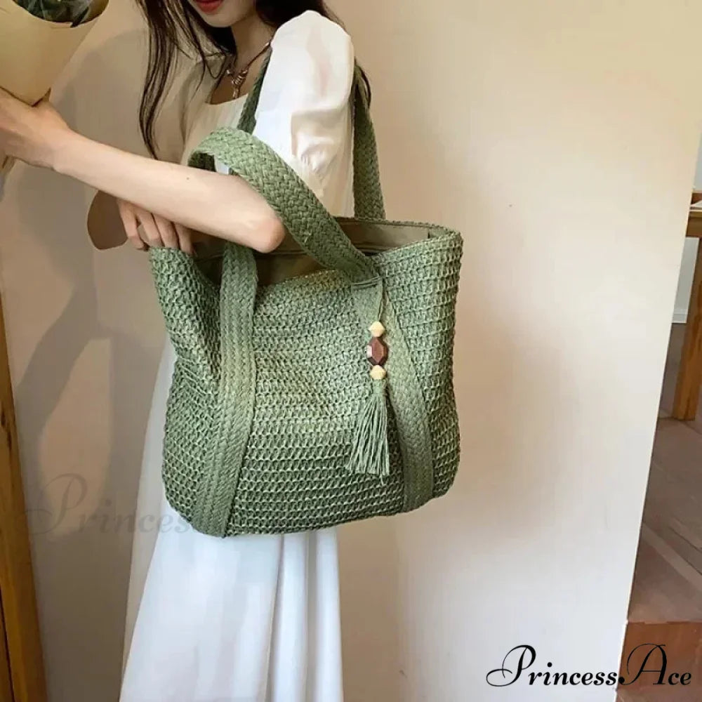 Stylish Women’s Straw Woven Shoulder Purse shoulder-250126