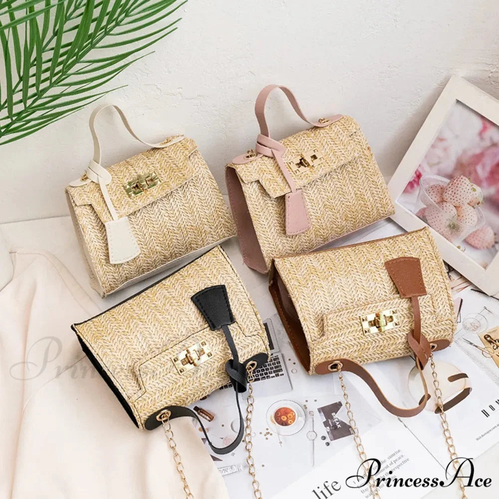 Stylish Woven Individuality Straw Purse handbag-250126