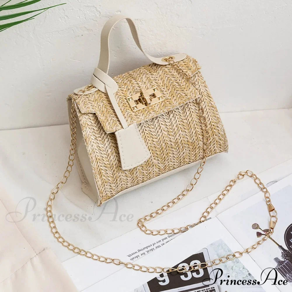 Stylish Woven Individuality Straw Purse handbag-250126