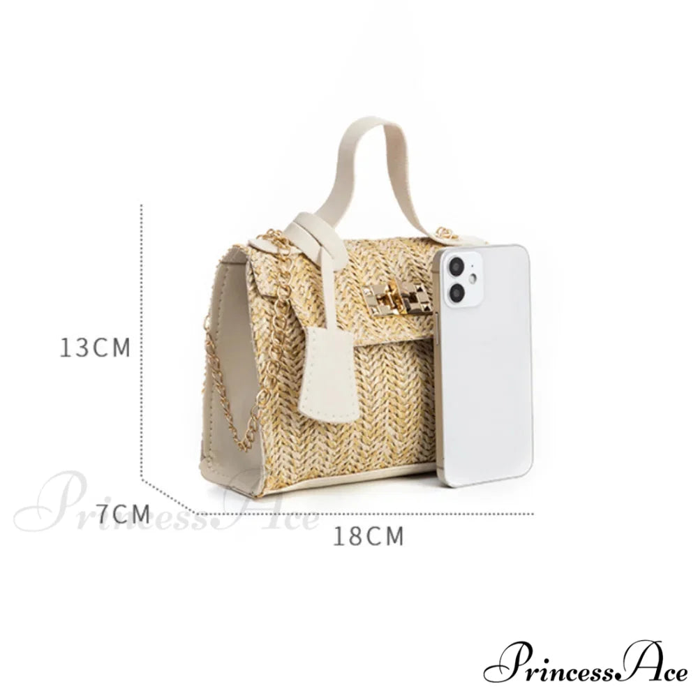 Stylish Woven Individuality Straw Purse handbag-250126