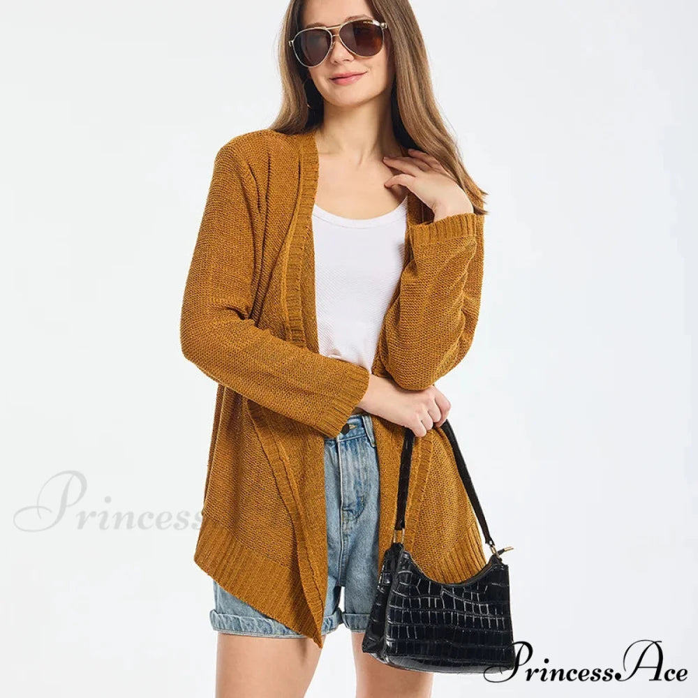 Summer Cozy Mesh Open Front Long Sleeve Comfortable Thin Fashionable Cardigan Sweater