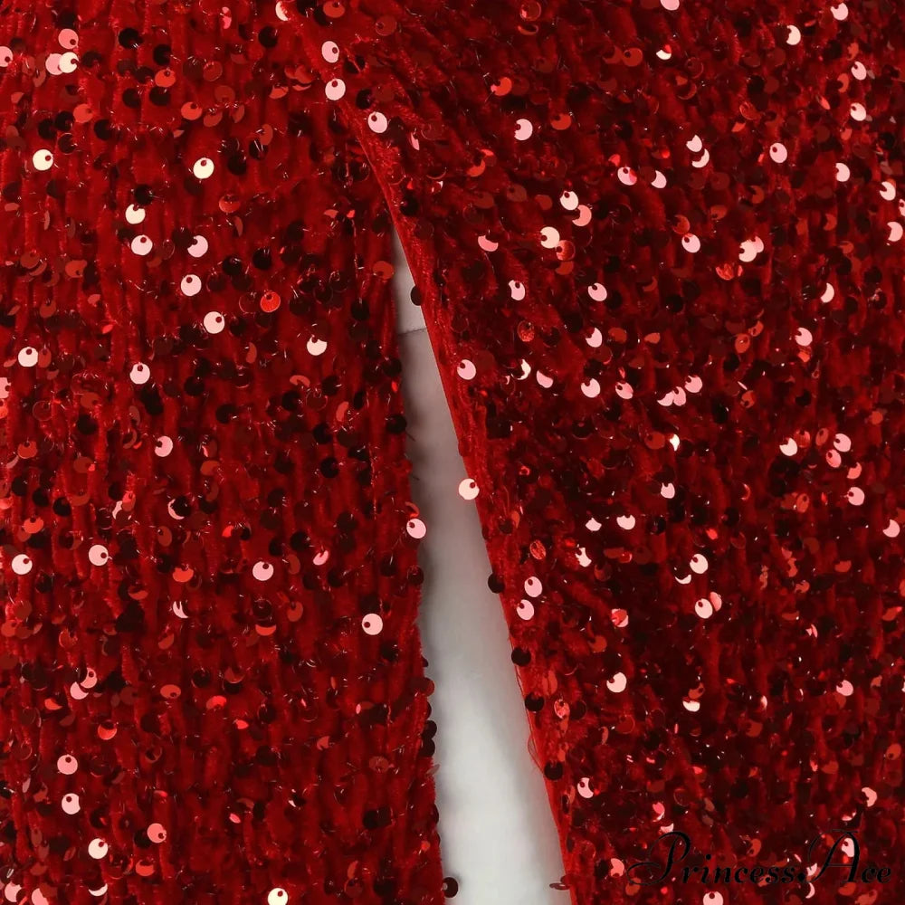 Summer Sequin Sexy High Slit Elegant Christmas Party Dress