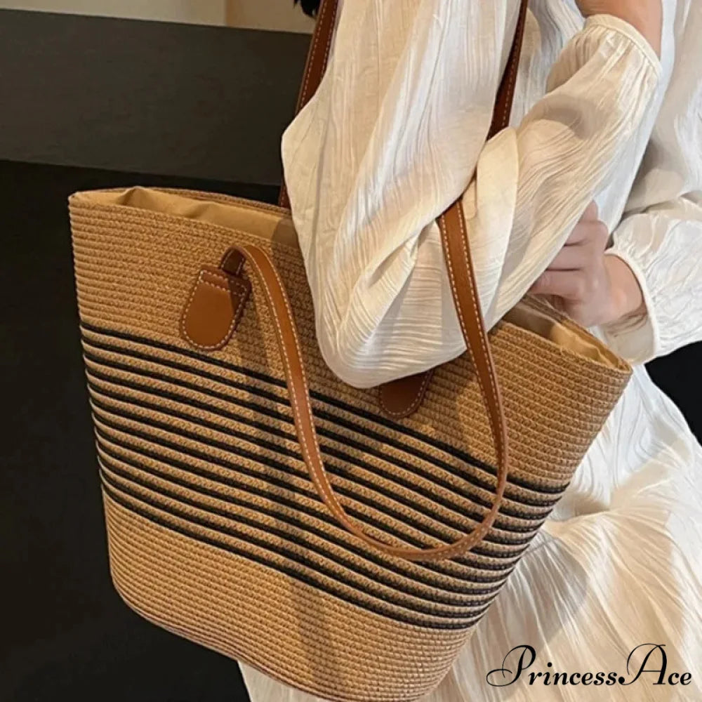 Summer Straw Bag Spacious Capacity Shoulder Bag shoulder-250126