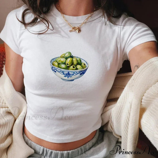 Summer Y2K Cherry Print T-shirt white1 / S t-shirt-250223