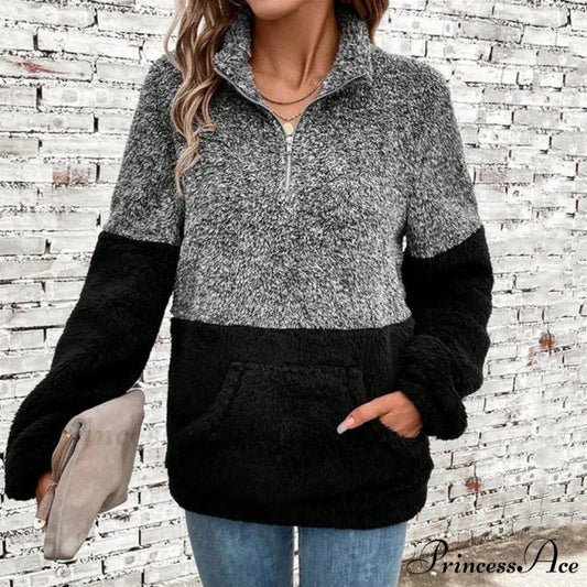 Sweatshirt with Casual Colour Blocking