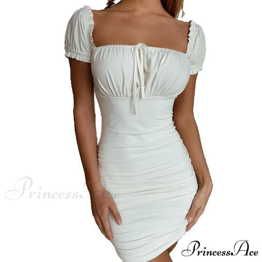 Sweet And Stunning Charming Mesh Mini Dress WHITE / S
