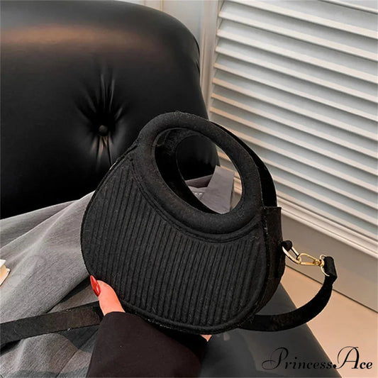 Sweet Color Top-Handle Crossbody Informal Women’s Purse Black handbag-250126
