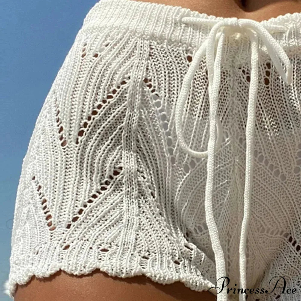 Synthetic Knitted Swimsuit Block Brief short-250223