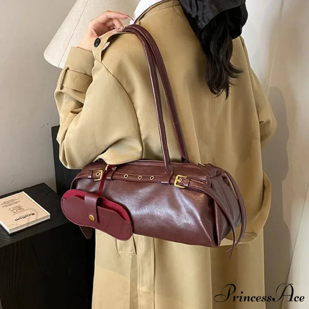 Synthetic Leather Clasp Stylish Crossbody Bag shoulder-250126
