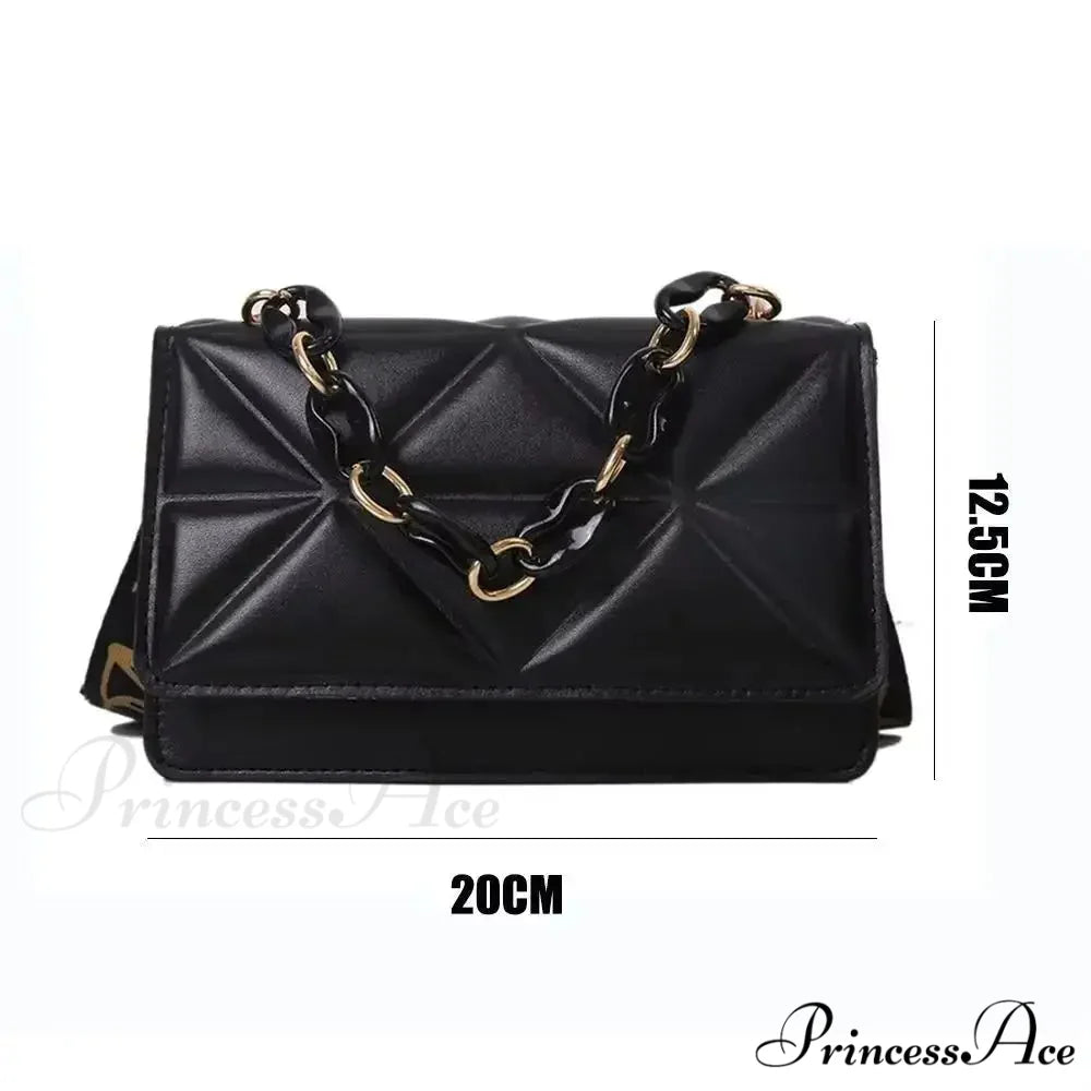Synthetic Leather Metallic Chain Crossbody Purse crossbody-250126
