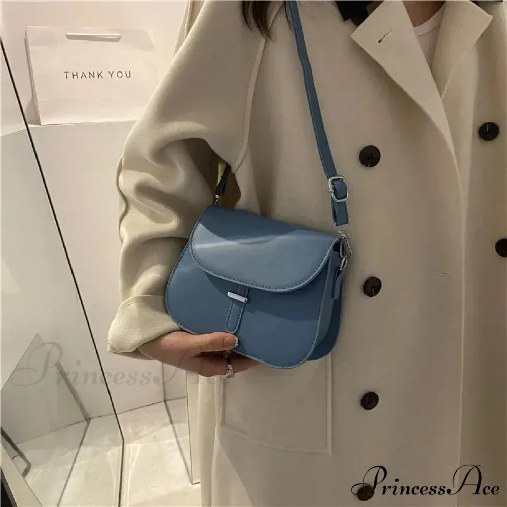 Synthetic Leather Saddle Crossbody Shoulder Bag shoulder-250126