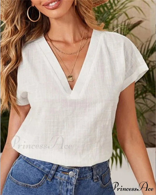 T-shirt Solid for color summer White / XS