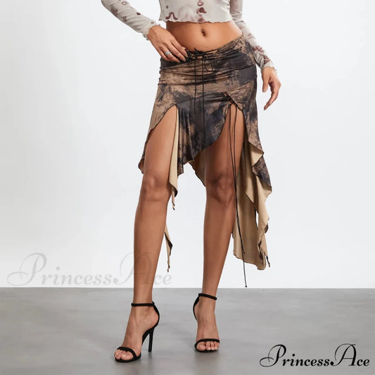 Tall Separated Retro Pattern Skirt MULTI / S skirts-250223