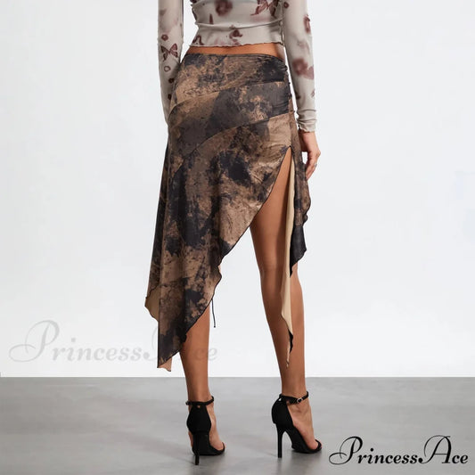 Tall Separated Retro Pattern Skirt skirts-250223