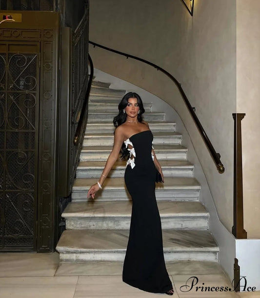Tall Separation Sparkling Extended Gown Formal Gown black / XS promdress-250223