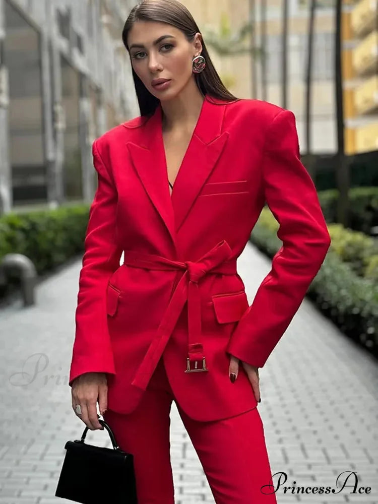 Tall Waist Crimson Collar Suit Coat coats-241228