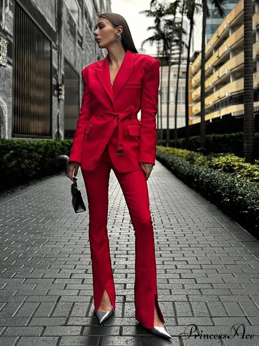 Tall Waist Crimson Collar Suit Coat coats-241228