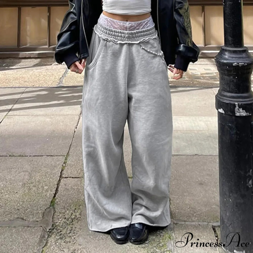 Tall Waisted Billowy Palazzo Trousers pants-241228