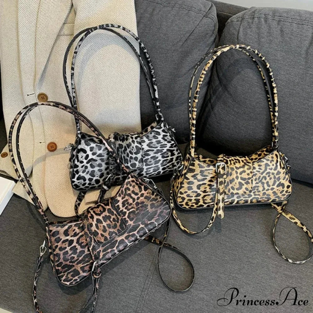 Tan Leopard Faux Leather Crossbody Shoulder Bag Khaki shoulder-250126
