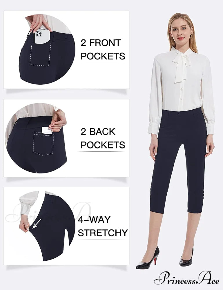 Tapata Capri for Women Crop Dress Pants Business Capris