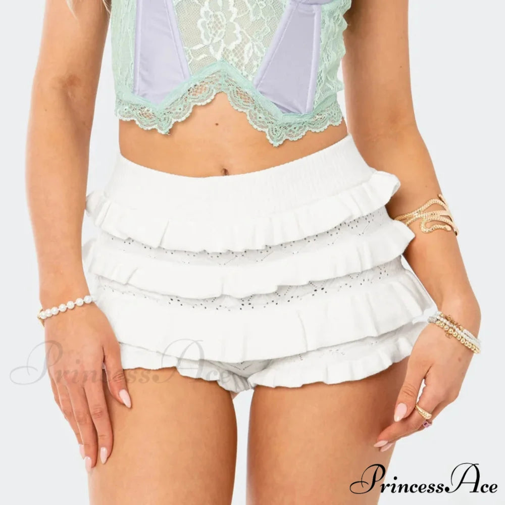 Tender Knitted Tiered Informal Brief short-250223