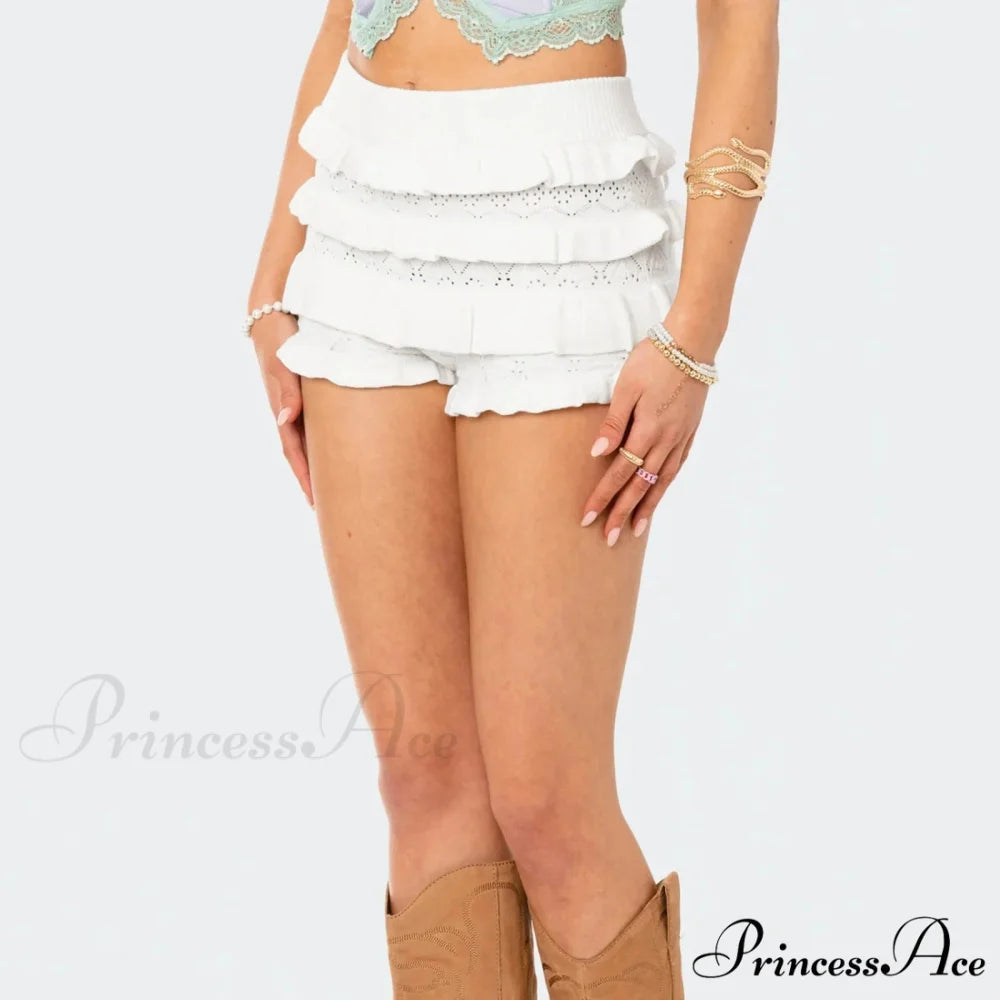 Tender Knitted Tiered Informal Brief short-250223