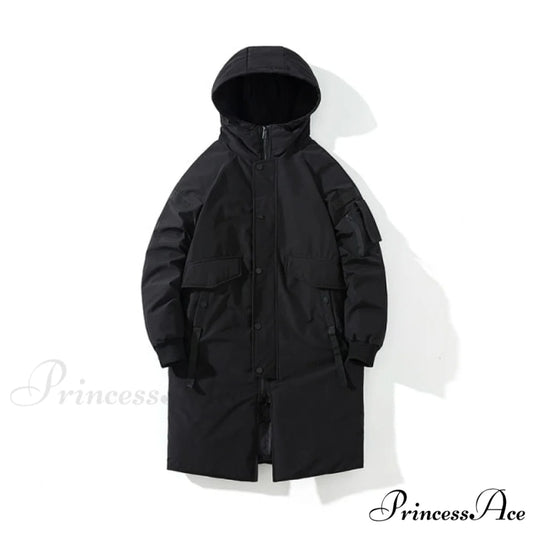 Thick Solid Ladies Long Warm Coats Black / M