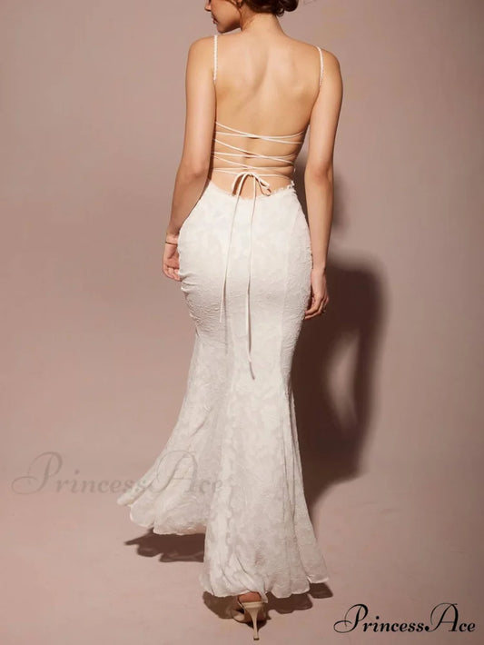 Three-Dimensional Burnt Stylish Fishtail Maxi Dress