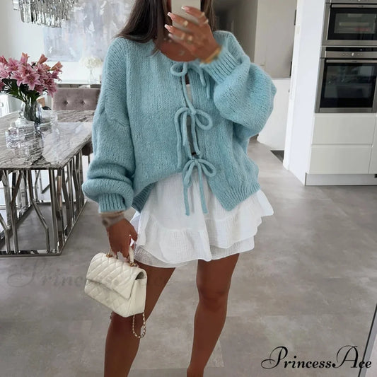 Tie-Up Empty Out Patchwork Cardigan green / S cardigans-241228