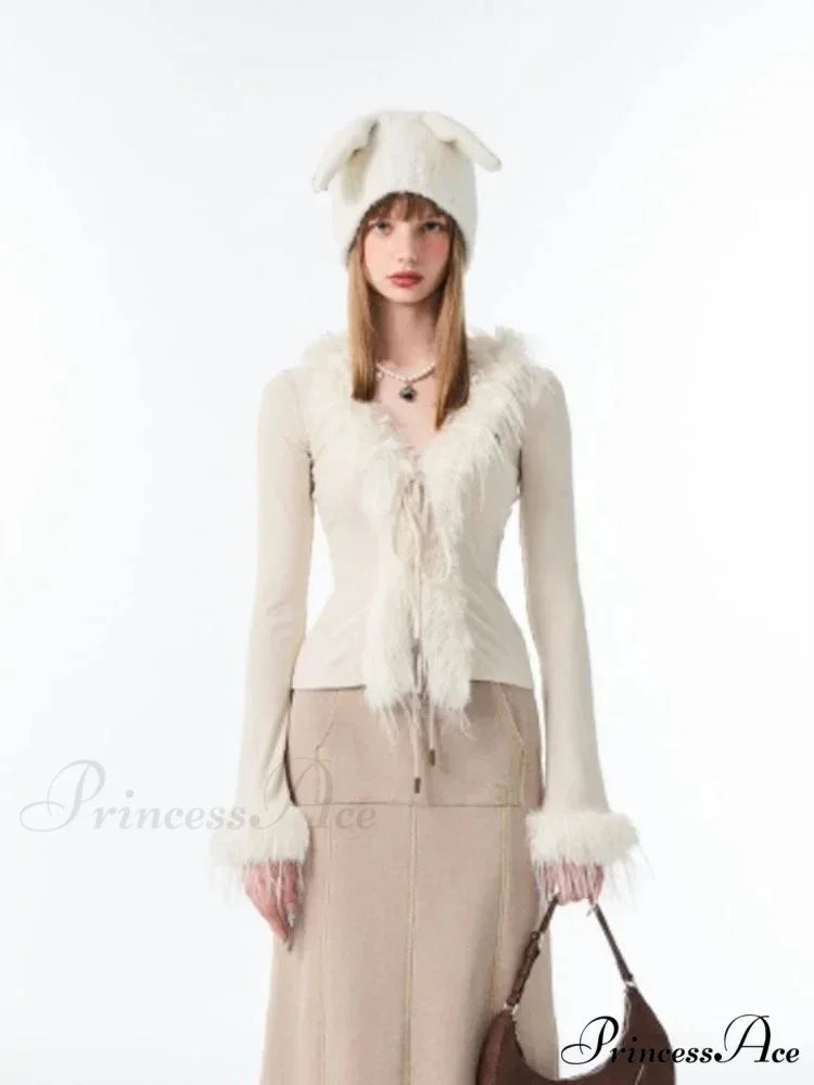 Tie Up Soft V-neck Cardigan cardigans-241228