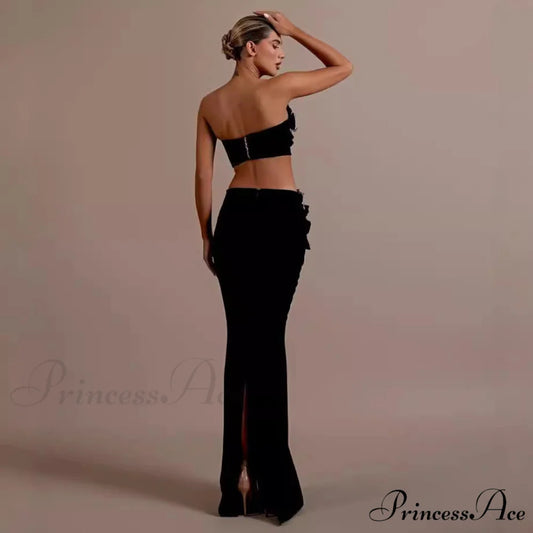 Tight Dress Set with Sparkling Details Prom Dress promdress-250223