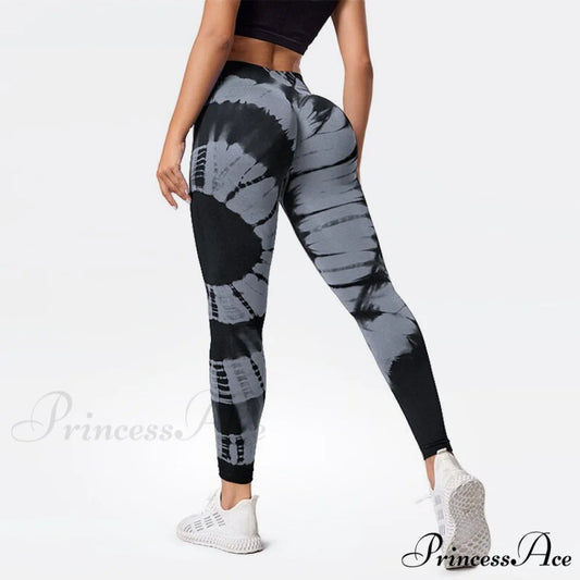 Tights High Waist Trousers Workout Sports Clothes Grey Black / XS