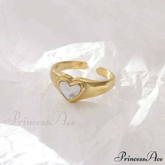 Titanium Steel Fashion Romantic Heart Rings gold / 6