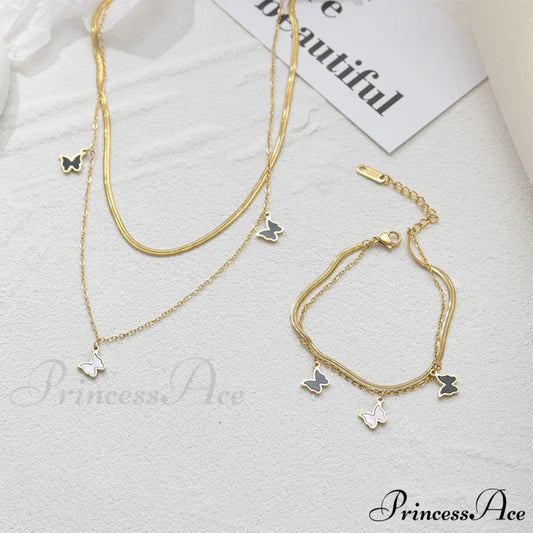 Titanium Steel Mini Butterfly Simple Necklaces