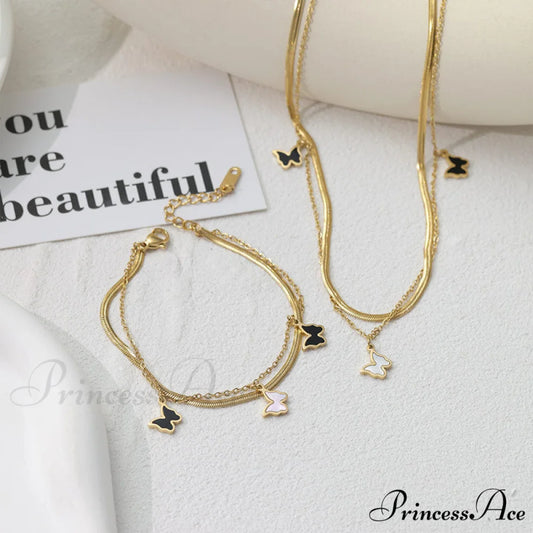 Titanium Steel Mini Butterfly Simple Necklaces