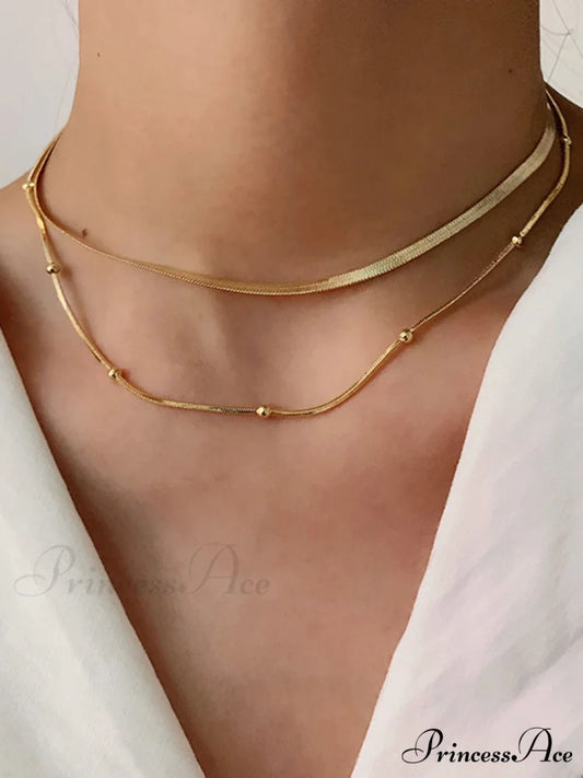 Tranquility Double Graceful Layers Necklace Gold / One Size