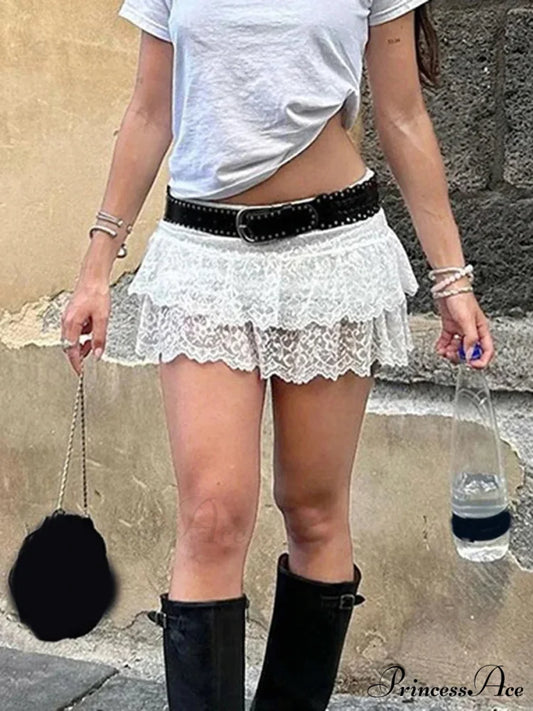 Transparent Blossom Frilly Skirt skirts-250223