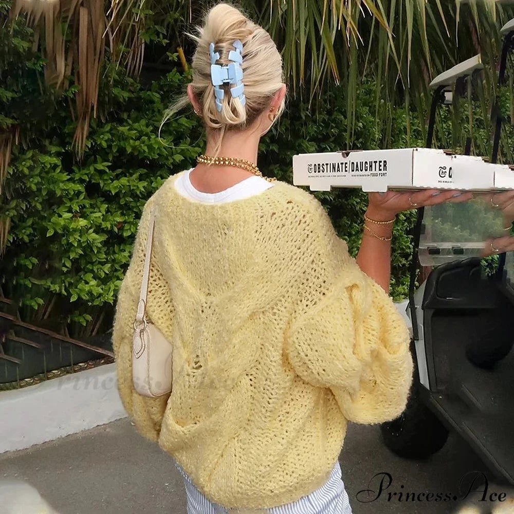 Transparent Informal Baggy Y2K Knitted Sweater swraters-241228