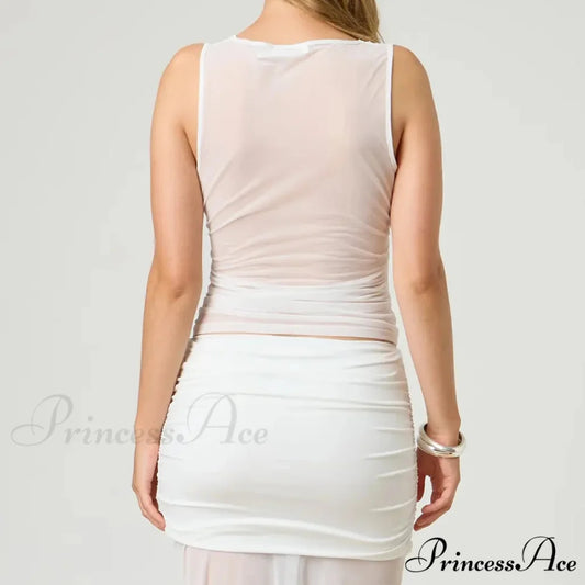 Transparent Net Layering Crop Top croptop-250223