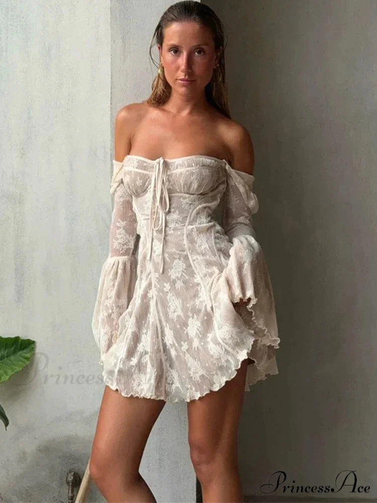 Transparent Square Collar Sheer Mini Dress minidress-250223