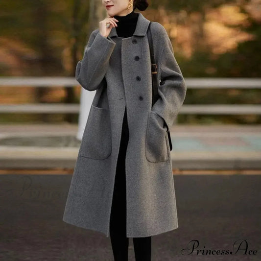 Travel Style Woolen Collar Overcoat overcoats-241228