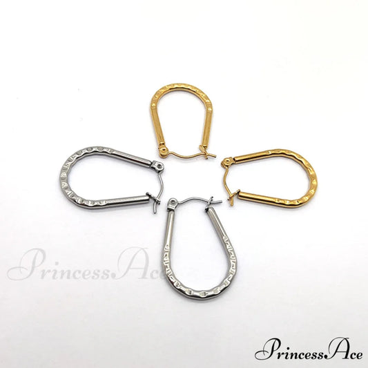 Twist U Shape Stainless Steel Simple Hoop Earrings