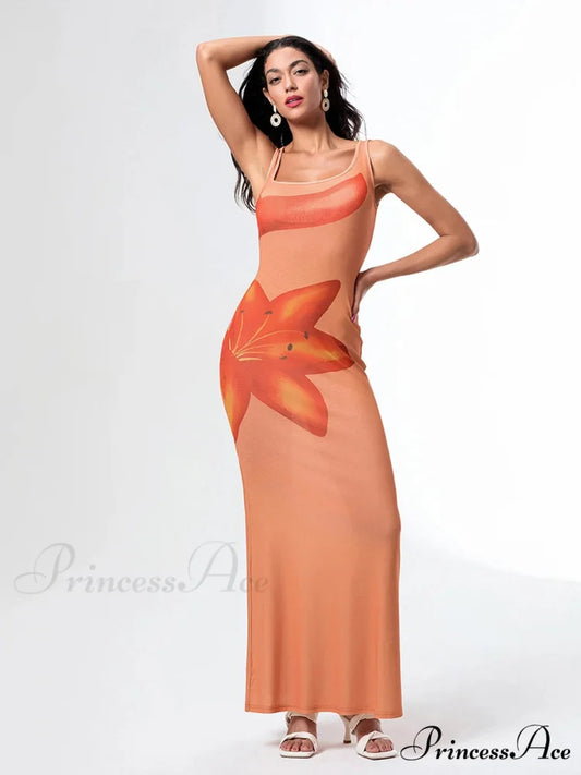 Uneven Neck Tank Sleeveless Wrap Bodycon Floral Vacation Dress floraldress-250126