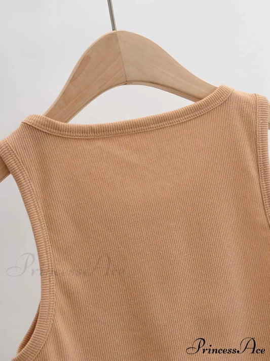 vest round inverted mini triangle Women’s sleeveless neck top